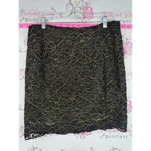 J Jess skirt Lacie floral Lace Overlay Mini Skirt in Black and Gold